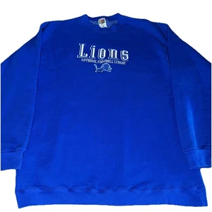 Vintage FOTL Detroit Lions Football Crewneck Sweatshirt Men's XL Blue 50-50 - Picture 1 of 6