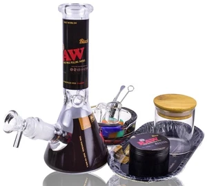 8" RAW Becherglas Bong Set Wasserbong Bowl Shisha Tabak Handpfeife Sammler Set - Bild 1 von 3