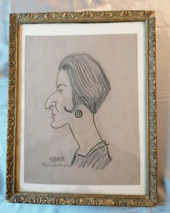 DESSIN AU FUSAIN SIGNÉ CARB - MARSEILLE 22 JUIN 1926 - ENCADRÉ SOUS VERRE - Picture 1 of 5