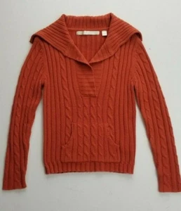 DUCK HEAD JEANS Co. Women's V-Neck Pullover SWEATER Burnt Orange, Size: L/G - Picture 1 of 12
