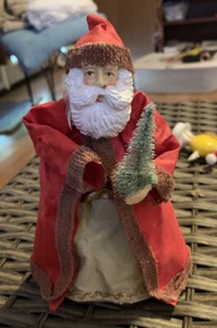 "Tela de papel maché vintage de Papá Noel del Viejo Mundo de 6,5"" hecha en Taiwán, República de Corea" - Imagen 1 de 7