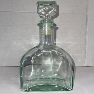 Decanter Depression Glass Green Glass .5 Lt 10” Tall X 3” Width W/Stopper - Picture 1 of 7