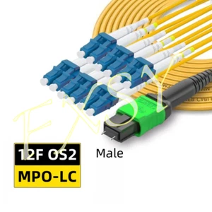 MPO Stecker auf 6 LC Duplex UPC APC 12F OS2 SM Glasfaser Breakout Jumper Kabel - Bild 1 von 10
