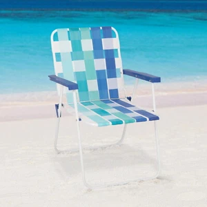 Folding Beach Web Chair Outdoor Beach Chair Lawn Patio Webbed Strap Furniture US - Picture 1 of 6