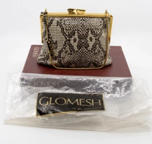 Vintage GLOMESH branded python / snakeskin print bag in original box - Picture 1 of 10