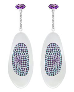 Swarovski Pierced Silver Drop Earrings, Iridescent Crystals, 5470516, New In Box