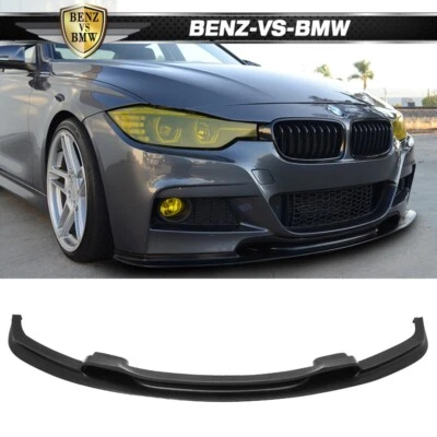 Fits 12-18 BMW F30 3 Series VR Style Unpainted Front Bumper Spoiler Lip - PU - Image 1 of 4