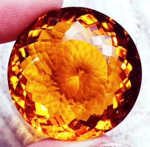 Certified Orange Topaz Brazilian 80 to 85 Ct Round Shape Loose Gemstone - Picture 1 of 8