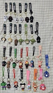 Disney, Star Wars & Marvel Silicone Rubber 3D Keychain Keyring Variaty Lot Of 28 - Picture 1 of 10