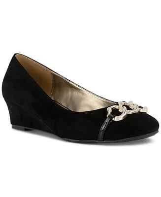 Bombas anabela Karen Scott femininas Kellyy enfeitadas, preto micro tamanho 5,5M - Imagem 1 de 4