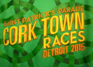 SAINT PATRICK’S PARADE racing tee 2015 Cork Town Races small Detroit T shirt 5K - Picture 1 of 3