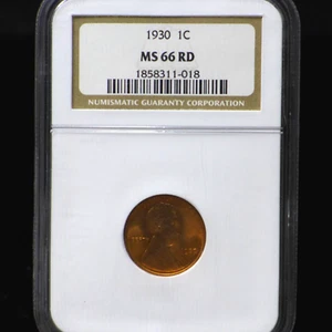 1930 Lincoln Cent MS66RD NGC - Minor Carbon Flecks - Picture 1 of 4