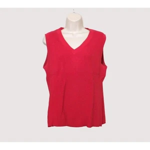 Merona geripptes Top Damen XL rot V-Ausschnitt ärmellos Shell Tank weich Stretch - Bild 1 von 8