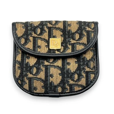 Christian Dior Trotter Canvas Leather Coin Purse Compact Wallet - Image 1 of 4