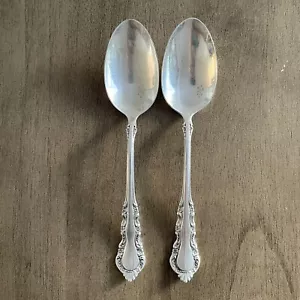 Georgian Rose Reed & Barton Table Spoon 8.5” Sterling Silver Set of 2 No Mono - Picture 1 of 6