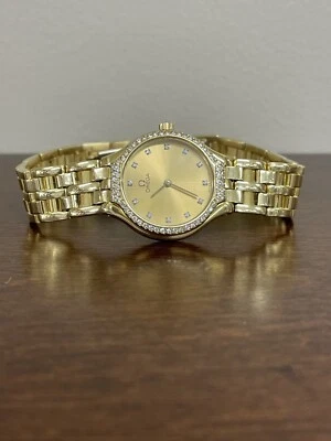 Omega De Ville 24 mm Ladies 18K Yellow Gold Diamonds Watch 41651500 - Image 1 of 4