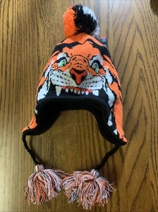 Under Armour Kids Orange Tiger ColdGear Fleece Lined Beanie PomPom Sz M/4-6 NWT - Picture 1 of 9