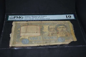 PMG Graded France, Banque de France Banknote p92a 20 Francs VG10 - Picture 1 of 6