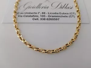 GOLD HALSKETTE Damen 18 Karat 750% Massiv ROLO' Kette GELBGOLD Collier Italien - Bild 1 von 9