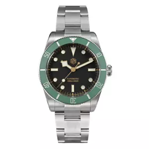 San Martin SN0138-GW Vintage Men's Watch Classic 37mm NH35 Automatic 200M Diver - Picture 1 of 12