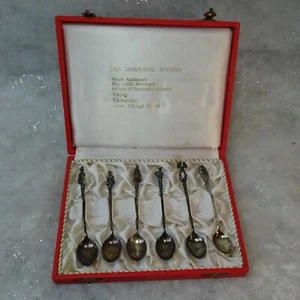 BOXED set STERLING SILVER THE DENMARK SPOONS Demitasse Set Souvenir Aage Weimer - Picture 1 of 4
