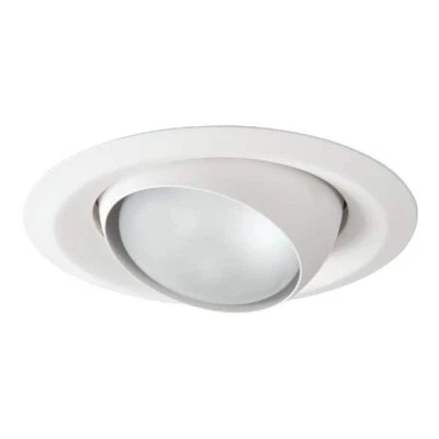 HALO E26 Series 6 in. White Recessed Ceiling Light Fixture Trim with Adjustable