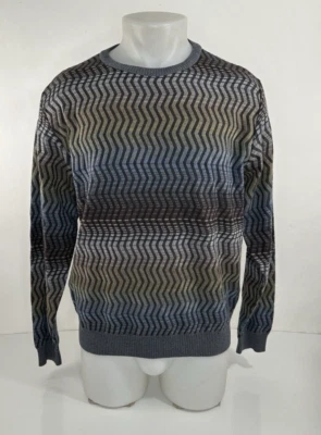 St. Croix - Contemporary Zig Zag Lightly Ribbed Knit 100% Lambs Wool Lg. Sweater - Image 1 of 4