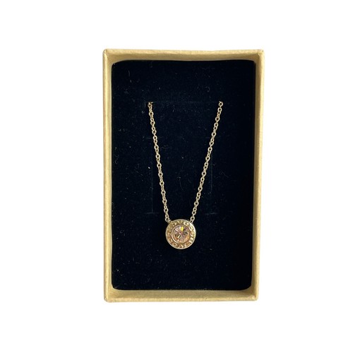 Collana con ciondolo Coach Acciaio color Oro pendente punto luce rosa Pre Owned