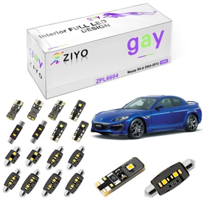13 Lights Deluxe White Super Interior LED Light Kit For Mazda RX8 2003-2013 Lamp - Image 1 of 4