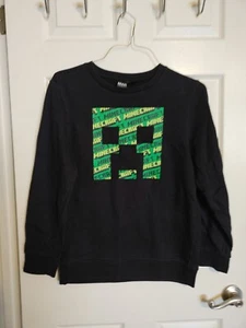 Kids' Minecraft Pullover Sweatshirt - Black, XL 12/14 - Picture 1 of 4