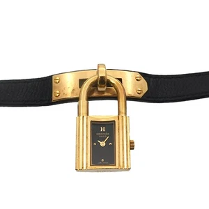 HERMES KELLY Watch Quartz Black Dial Leather Ladies Watch 90295716 - Picture 1 of 8