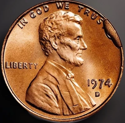1974-D Lincoln Cent Cud Error-BU Red - Image 1 of 3
