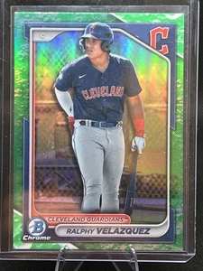 2024 Ralphy Velazquez Chrome Prospects Emerald Shimmer Refractor Cleveland RC - Picture 1 of 2
