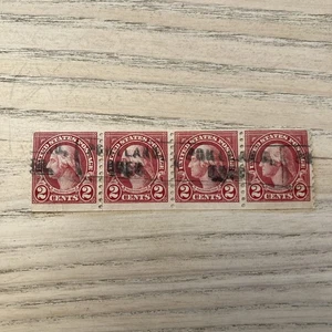 George Washington 2c, 4 Stamp Set on Paper Ok Condition  - Picture 1 of 2