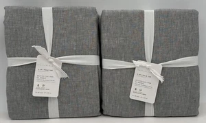 Pottery Barn Belgian Flax Linen BLACKOUT Drape Curtain (2) 50 96 Flagstone Gray - Bild 1 von 4