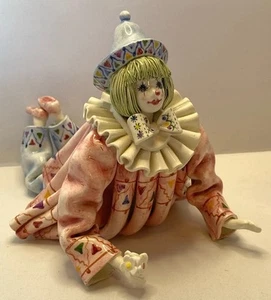 1996 GUMPS PORZELLAN CLOWN AUF BAUCH LIEGEND 7" LANG HERVORRAGENDER ZUSTAND COND. MADE ITALY - Bild 1 von 14