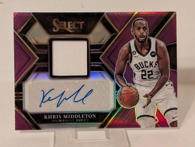 Parche reliquia usado juego automático Khris Middleton Milwaukee Bucks púrpura/75 2022-23... Foto 1 de 2