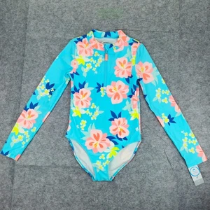Carter's Long Sleeve Blue Flower 1pc Size 14 Rash guard Girls UPF 50+ NWT - Picture 1 of 1