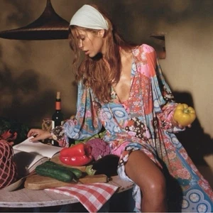 Maxi Vestido Spell & the Gypsy Bohemio Patchwork Años 70 Bruja Cha Cha Talla Grande - Imagen 1 de 12