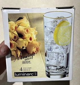 Luminarc Montego Gold Glasses Set Of 4 - Picture 1 of 6