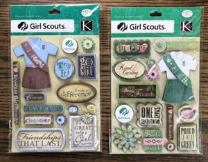 Lot of 2 K & Company Dimensional Girl Scout Scrapbook Stickers Brownie & Junior - Picture 1 of 6