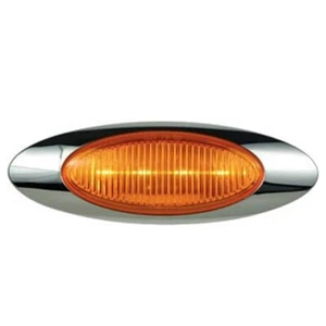 4 LED M1 Millennium Marker Light W/ Chrome Plastic Bezel - Amber LED/ Amber Lens - Picture 1 of 3