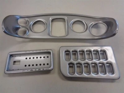 GODFREY SET OF (3) BLANK GAUGE / CIRCUIT / SWITCH PANELS SILVER MARINE BOAT - Image 1 of 4