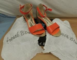 FRANZÖSISCHE BLAUE SCHUHE, SANDALEN, CINDY, ORANGE, US GR. 6, EURO GR, 37, GEBRAUCHT - Bild 1 von 9