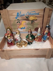 6x Kurt Adler Polonaise Alice in Wonderland Ornaments W/ Crate Ltd Ed 7500 - Picture 1 of 18
