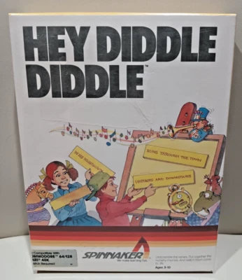Hey Diddle Diddle by Spinnaker; Atari 400/800/XL/XE; NIB; Disk 48K (Yellow box) - Image 1 of 4
