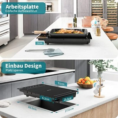 Induktionskochfeld 30cm Flächeninduktion 2 Kochzonen 2 Flex Autark Booster NEU