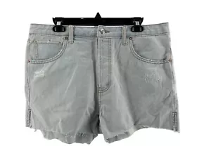 Wild Fable Women's Light Wash Super High-Rise Cut-Off Denim Shorts Size 14 - Picture 1 of 5