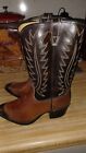 Acme Urban Cowboy Boots Unisex Youth Size 3 1/2d Brown Two Tone Leather Usa 2586