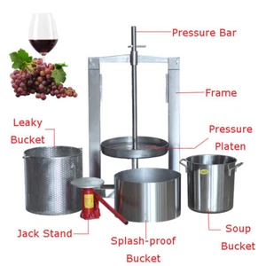 Robust Edelstahl Obst Wein Presse Saftmaschine Druckpresse 20L USA Lager - Bild 1 von 9